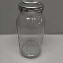 GLING [1 Count 64 oz. Wide-Mouth Glass Mason Jars with Metal Airtight Lids and Bands 2 Quart Large For Preserving, & Meal Prep