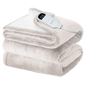Bedsure Faux Fur Heated Blanket Twin Size, Fast Heating Electric Blanket Twin Size with 6 Heating Levels & 10 Time Settings, Cozy Gifts for Women Men (62x84 inches)