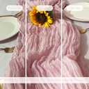 12Pack Light Pink Table Runner 10Ft Cheesecloth Table Runner Boho Gauze Table Runners Long Cheese Cloth Table Runners for Wedding Party Bridal Shower Thanksgiving Christmas