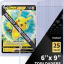 6x9 Toploader - Rigid Clear PVC Sleeves for Protecting & Mailing Jumbo Cards, Photos, and Sheets (25-Pack)