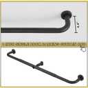 Black Wrap Around Curtain Rod, 1 Inch Diameter, 28 to 86 Inch, Adjustable Blackout Curtain Rod with Zinc Alloy Double-deck Finials and Aluminum Center Brackets