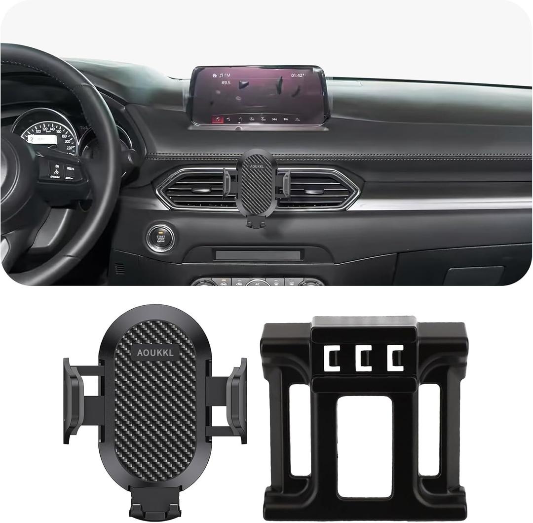 Car Phone Holder Fits for Mazda CX-5 2017-2025 Accessories,Thick Cases Friendly,Cell Phone Mount for 4-7 in Phones,360 Degree Rotation,Easy to Install