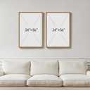 Large Framed Vintage Botanical Wall Art Set of 2, Black Neutral Retro Leaf Canvas Paintings Prints, Rustic Minimalist Modern Farmhouse Pictures for Living Room Bedroom Office Wall Decor, 24x36 Inch, 24" W x 36" H x 2Pcs