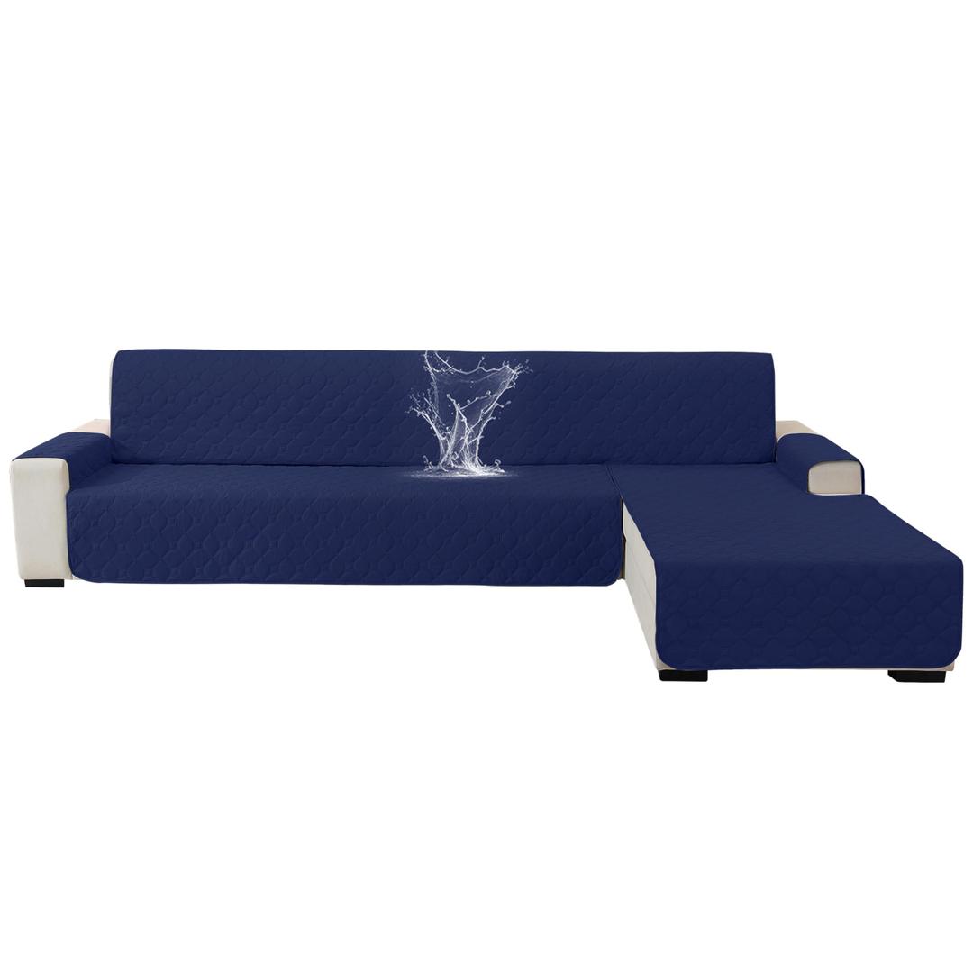 CYCMACO 100% Waterproof Large Sectional Couch Covers for Dogs, Reversible L Shaped Couch Cover, Sofa Covers Washable Sectional, Sectional Cover for Pets Kids (X-Large, Navy Blue)