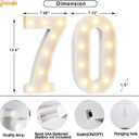 Pooqla 70th Birthday Decorations for Women Men, Large 12.6 in Tall Light Up Numbers for Party Decorations Table Decor, Big Marquee Numbers 70th Birthday Gift for Women Men Wedding Anniversary Decor