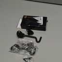 Barn Door Lock Gate Latch - 2 Pack 4 Inch Black Hook and Eye Latch Heavy Duty Screen Latches Hardware Stainless Steel Gate Lock Cabin Hooks for Sliding Door Bedroom Outdoor Window Cabinet Bathroom