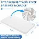 Pro Goleem Baby Bassinet Mattress Pad 35"x20" Rectangle, Waterproof Soft Cover Gel Memory Foam, Dual Side Cradle Mattress fit Dream On Me Skylar/AirClub/ANGELBLISS/AMKE Bassinet