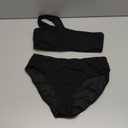 Bikini Sets for Women High Waisted 2 Piece Bestselling Swimsuit Ribbed One Shoulder Tummy Control Bathing Suit 2025 (Large, Black)