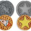 Dash MultiMaker Mini System Removable Plate Set - Ceramic, Nonstick Replacement Plates for Fun-Shaped Waffle Breakfast - Waffle Maker Not Included - 4-Inch - Two-Pack - Rocketship & Star