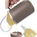 VOPHIA Senior Water Cup Sippy Cups for Elderly, 13.5oz Spill Proof Cup, 3 in 1 Stainless Steel Sippy Cup with Lids, No Spill Feeding Cups for Patient Disabled Maternity Drink Water Milk Soup (Coffee)