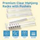 Clear Mahjong Racks with Pushers, 18.7" Acrylic Mahjong Racks Set of 4, Standard