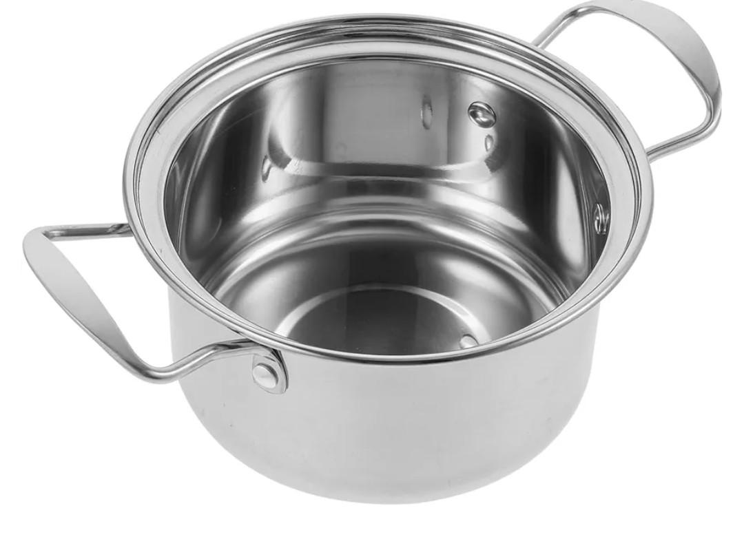Ciieeo 1pc Stainless Steel Small Hotpot Soup Pot Korean Noodle Pot Cooking Cooker