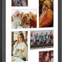 11.8x21.8 Collage Frame with 8 Openings 4X6 Pictures, Multiple Picture Frame with Mat, Wall or Tabletop Decor, Black Wood Grain,2 Pack