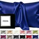 INSSL Silk Pillowcase for Women, Mulberry SIL Pillowcase for Hair and Skin and Stay Comfortable and Breathable During Sleep(Egyptain Blue,Queen)