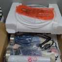 28 Tall Table Lamps Set of 2, Ceramic Navy Blue Bedside Lamps with USB Ports, Coastal Lamp with White Fabric Shade, Large Bedroom Table Lamps for End Table Living Room Nightstand