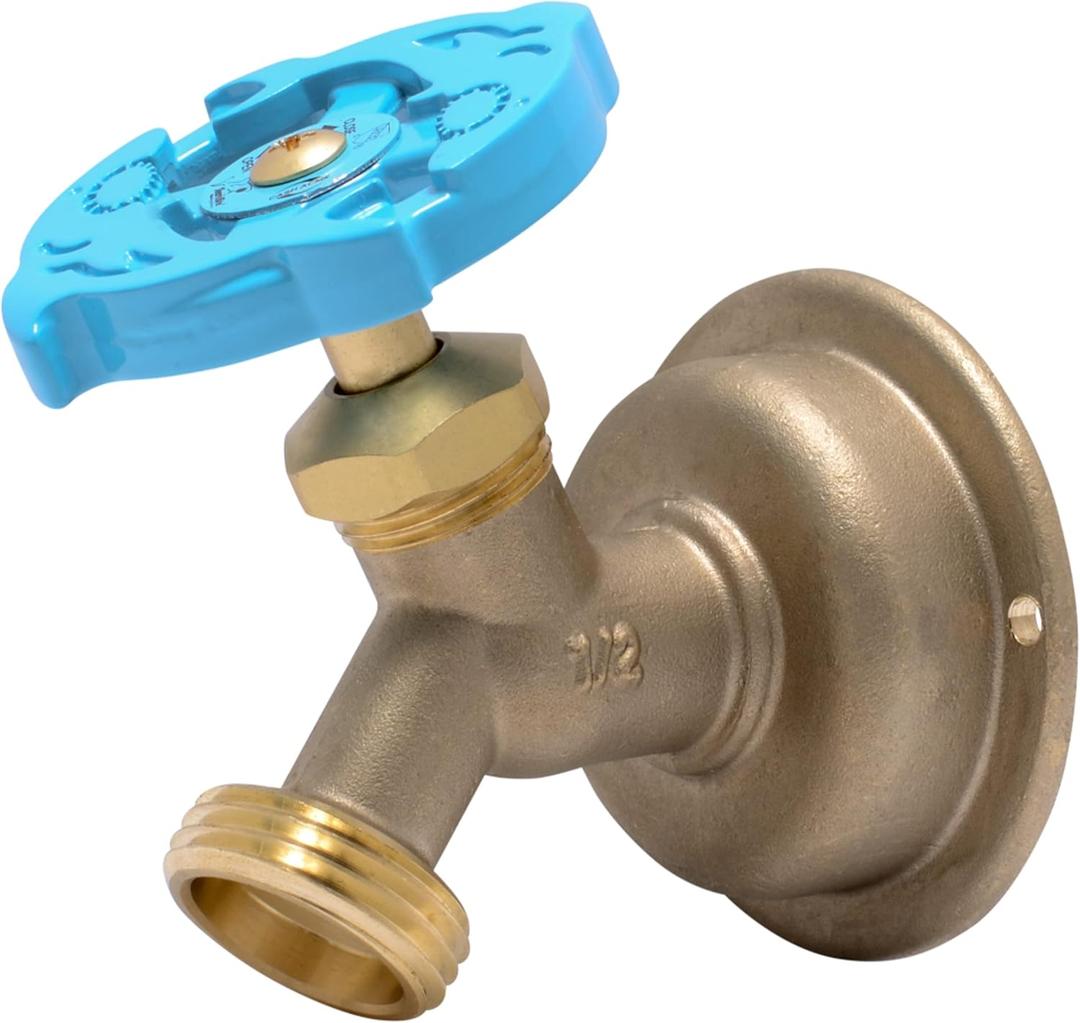 SharkBite 1/2 x 3/4 Inch MHT 45 Degree Hose Bibb, Multi Turn, Push To Connect Brass Plumbing Fitting, PEX Pipe, Copper, CPVC, PE-RT, HDPE, 24632LF