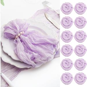 60 Pack Lilac Cloth Napkins 21x21 Inches Lilac Cheesecloth Napkins Set of 60 Washable Dinner Table Napkins for Wedding Bridal Baby Shower Rustic Boho Cotton Gauze Family Gathering Table Decor