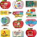 Fuyoooo 36 Pcs Teacher Appreciation Gfits Teacher Appreciation Theme Door Decorations Cutouts Teachers Thank You Gifts Cards Apple Heart Pencil Cutouts for Wall Decorations