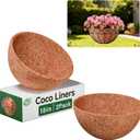 Halatool 2 Pack 18 Inch Coco Liners Natural Coconut Liners for Planters Round Hanging Basket Liner for Flowers Vegetables Balcony Garden Patio Porch Home Decor