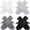 Leumoi 4 Pairs Women UV Gloves Sun Protection Women's Cycling Driving Touchscreen Gloves, S