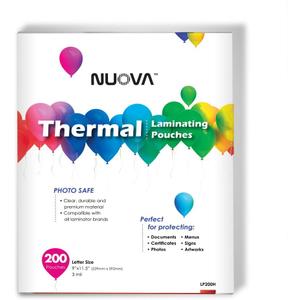 Nuova Premium Thermal Laminating Pouches, 9" x 11.5"/Letter Size/3 mil, 200 Pack (LP200H)