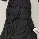 Women's Maternity Dress Long Sleeve Bodycon Split Maxi Dresses for Baby Shower 2025 Spring Pregnancy Clothes Medium Black