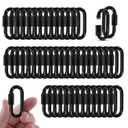 50PCS 2Inch Quick Links,Black Chain Connector Link,Screw Galvanized Steel Heavy Duty Chain Links, 3/16" M5 Locking Carabiners for Connecting Hammock, Key Chain, Pet Leash,Gym,Camping 650 Lbs
