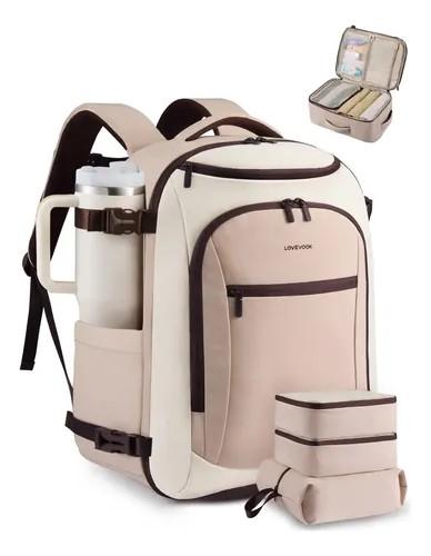 LOVEVOOK 40L Travel Backpack for Women & Men,Airline Approved Carry On Backpack with 3 Packing Cubes,TSA Waterproof Personal Item Bag,Weekender Overnight Essentials Backpacks fits 18" Laptop