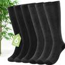 SONORAN Bamboo Viscose Compression Socks for Women & Men (6 Pairs) 20-30 mmHg Knee High Support for Nurses Travel Pregnant (Large-X-Large)