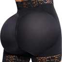 SHAPELLX Butt Lifting Shapewear For Women Tummy Control Faja Shaping Shorts Thigh Slimming Panties Mid Waisted Shaper ( Black, XX-Large )