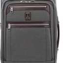 Travelpro Platinum Elite Softside Expandable Carry on Luggage, 8 Wheel Spinner Suitcase, USB Port, Laptop and Tablet Sleeves, Men and Women, Vintage Grey, Carry On 20-Inch