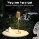 UME 3 Pack Cordless Table Lamp, Battery Operated Lamp - Portable Waterproof Rechargeable Table Lamp w/ 3 Color Temps & Stepless Dimming for Dinner, Desk, Cafe, Outdoor (Brushed Gold)