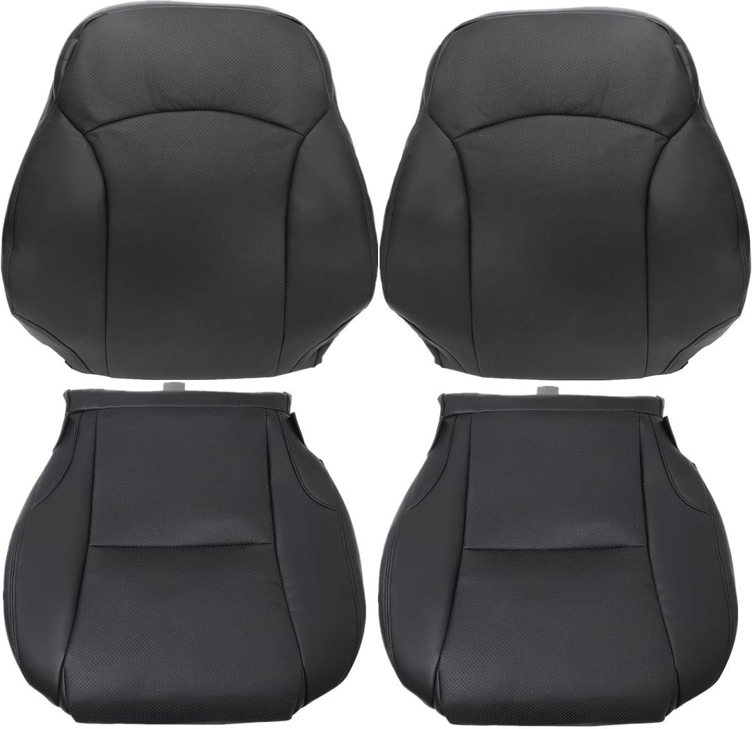 GXARTS Black Front Driver and Passenger Side Bottom & Top Lean Back Replacement Perforated Leather Seat Cover Compatible with Lexus IS250 IS350 2006 2007 2008 2009 2010 2011 2012 2013