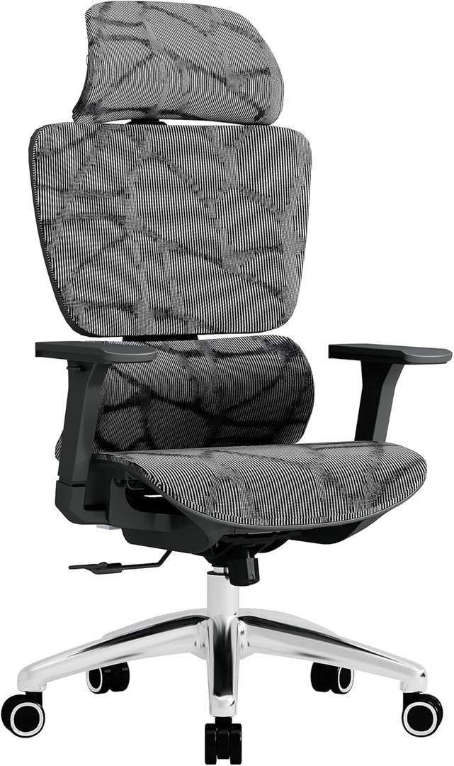 T1 Ergonomic Mesh Office Chair with Lumbar Support, High Back Computer Chair with 4D Headrest & 3D Armrests, Big and Tall Table Chairs Supports 440 lbs (Basic, Black)