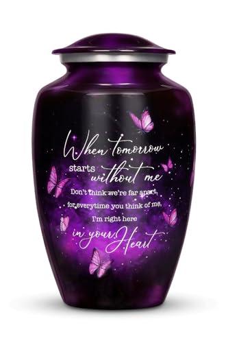 Purple Butterfly Urn for Human Ashes Adult – Large Purple Butterfly Urn for Women & Men with Secure Lid, Handcrafted Metal Urns for Ashes, Keepsake with Upto 200lbs