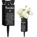 Geosar Grandpa Cemetery Vases for Grave Metal Cemetery Flower Vase with Spikes Memorial Flower Holder Floral Grave Decorations for Loss Loved Ones Lawn Yard Funeral