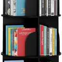 SpaceAid 5 Tier Rotating Bookshelf Tower, Spinning Bookcase Lazy Susan, Revolving 360 Book Shelf Storage Round Carousel, Vertical Rotate Turning Spiral Corner Organizer, Black