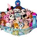 Lilly's Love Large Stuffed Animal Hammock | Corner Hanging Organizer, Stuffed Animal Storage | Easy to Hang Plushie Net w/Included Anchors & Hooks | Cute Room & Bedroom Decor (Light Blue) (1 Pack (XL))