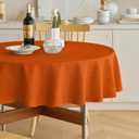 Decorelia Waterproof Round Tablecloth for Round Dining Table, Decorative Rustic Soft Wipeable Table Cloths Cover Indoor Outdoor Use for Holiday,Wedding, Kitchen (70 Inch,Round (4-6 Seats),Rust)