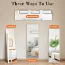 DUMOS Full Length Mirror 59"x17" Full Body Floor Mirror for Bedroom or Cloakroom, Can Stand Alone, Hang or Lean Against Wall, Tall Wall Mirror with Stand and Sleek Aluminum Alloy Thin Frame