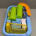 21" H Play Sink with Running Water, 4-in-1 Kids Kitchen Sink Toy with Electric Faucet, Mini Water Table with Detachable Legs, Fishing Game, Pretend Play Dishwasher Gift Set for Boys & Girls(Blue)