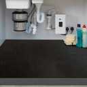 ITSOFT Under The Sink Mat, Kitchen Tray Drip, Cabinet Liner, Waterproof Layer, Reusable, Washable 36 x 30 Inches Black