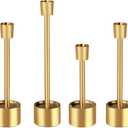 YUMORE 6 Packs Small Taper Candle Holders Candlestick Holder Stable Base Stand Holders for Dining Table Wedding Centerpiece (Gold) (Glod)
