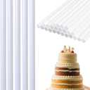 2 x YAOSHENG White Plastic Cake Dowel Rods for Tiered Cake Construction and Stacking Supporting Cake Round Dowels Straws with 0.47 Inch Diameter  (0.47 *11.81(5 PCS))