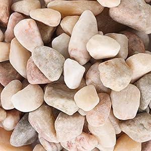 Ausluru 11lbs Natural River Rocks, Polished Pebbles for Plants Garden, 1-2 inch Decorative Peach Stones, Ideal for Fish Tank, Vases, Crafting, Home Decor and Garden Landscaping Rocks, Peach
