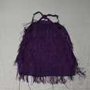 MANER Women’s Fringe Top Tassel Trim Cami Spaghetti Strap Tank Tops S