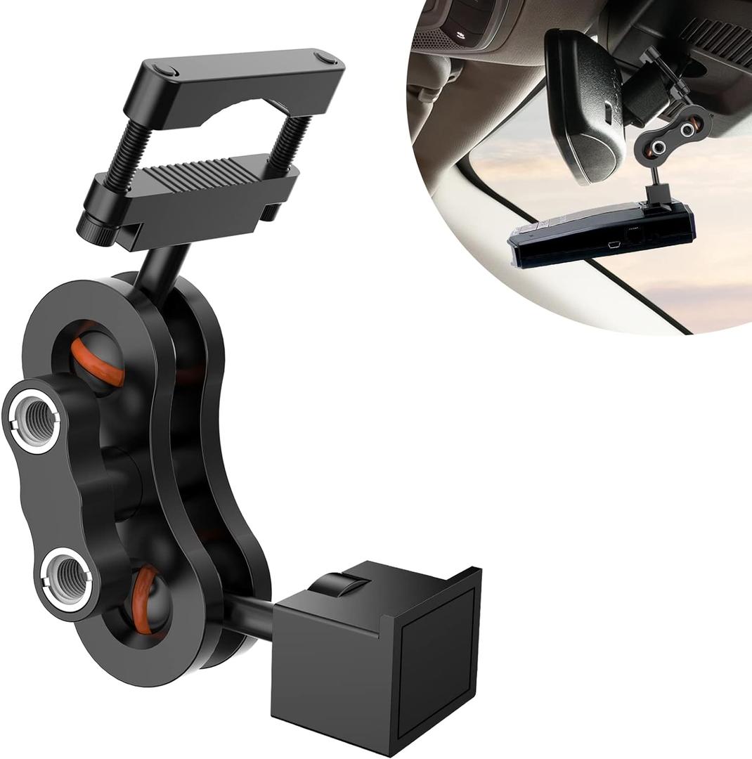 SDSACZMU Radar Detector Mount,Aluminum Rearview Mirror Rod Radar Bracket,for Escort Max360c,Max 3, X IXc,Redline EX Beltronics Cobra DualPro GT 360 Radar Detector,with EZ Magnet Connection Base