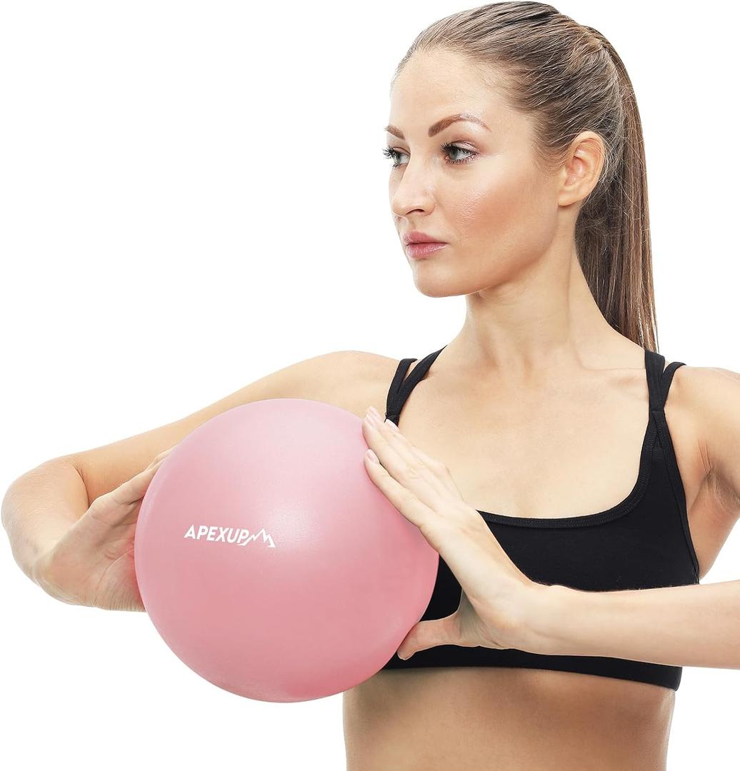 APEXUP Yoga & Pilates Ball - Anti Slip Heavy Duty Gym Ball for Fitness, Balance & Core Workout (XXS (9") 23cm, Pink)