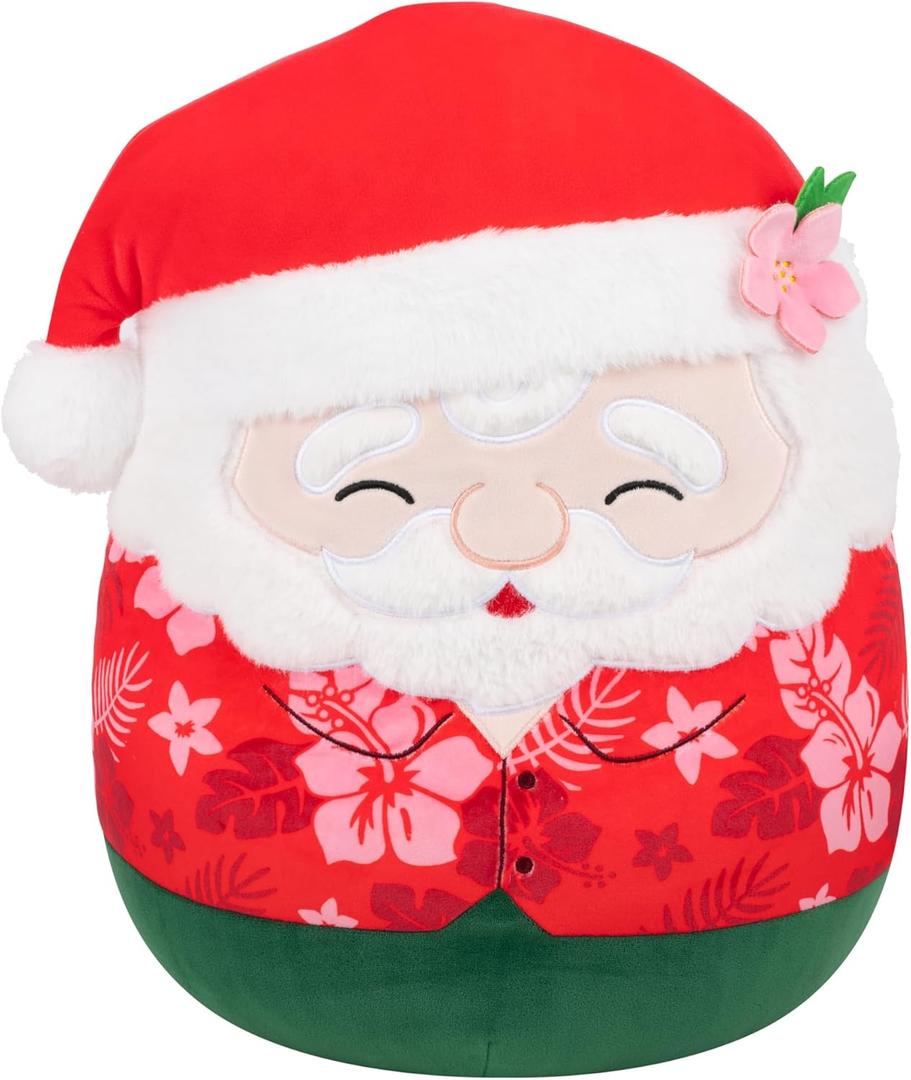 Squishmallows Original 14in Nick The Santa Claus in Red Hawaiian Shirt  Official Jazwares Holiday Plush (Large)