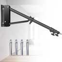 MACTREM Ring Light Wall Mount, 71.65/182cm Wall Mounting Triangle Boom Arm for Strobe Light, Photography, Softbox, Reflector,Umbrella,Studio Video Light, Support 180Rotation